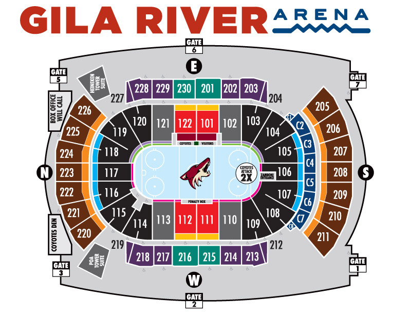 Coyotes Seating Chart